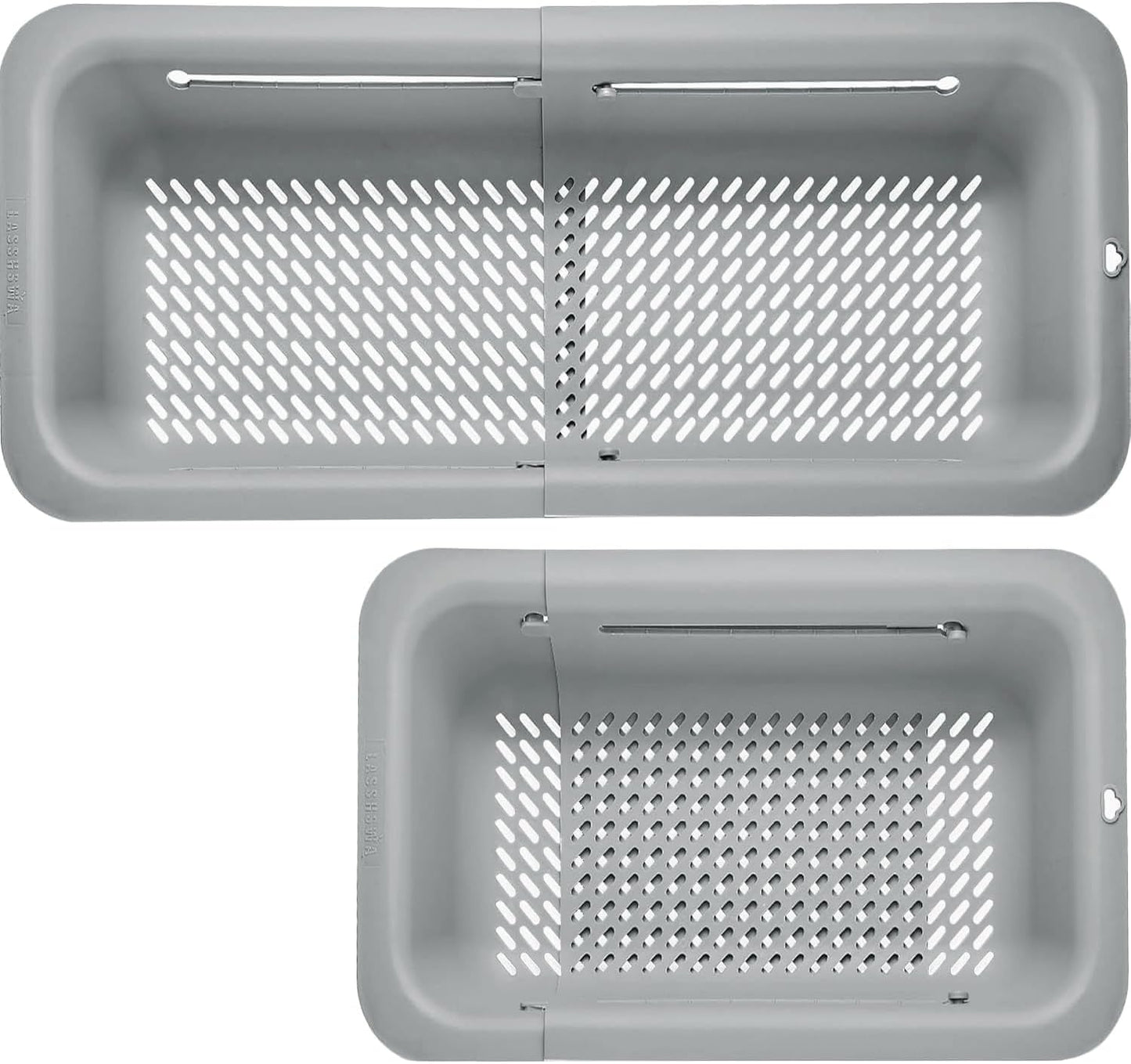 LASSHSWA Collapsible Colander for Kitchen, Over the Sink Strainer Basket for Kitchen, Fruit Pasta Food Strainer Expandable Plastic Colander BPA Free (Black)