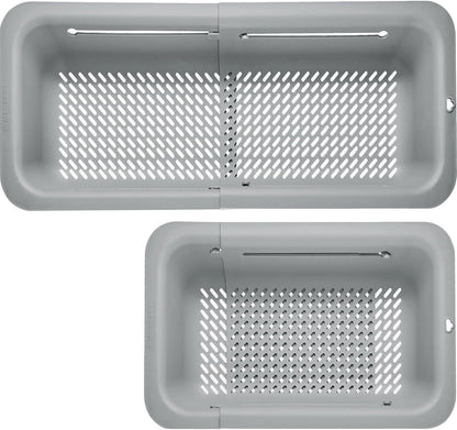 LASSHSWA Collapsible Colander for Kitchen, Over the Sink Strainer Basket for Kitchen, Fruit Pasta Food Strainer Expandable Plastic Colander BPA Free (Black)