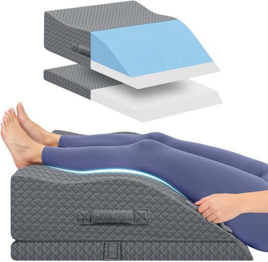 Elevation Pillows for Leg After Surgery, Adjustable Wedge Pillow, Grey