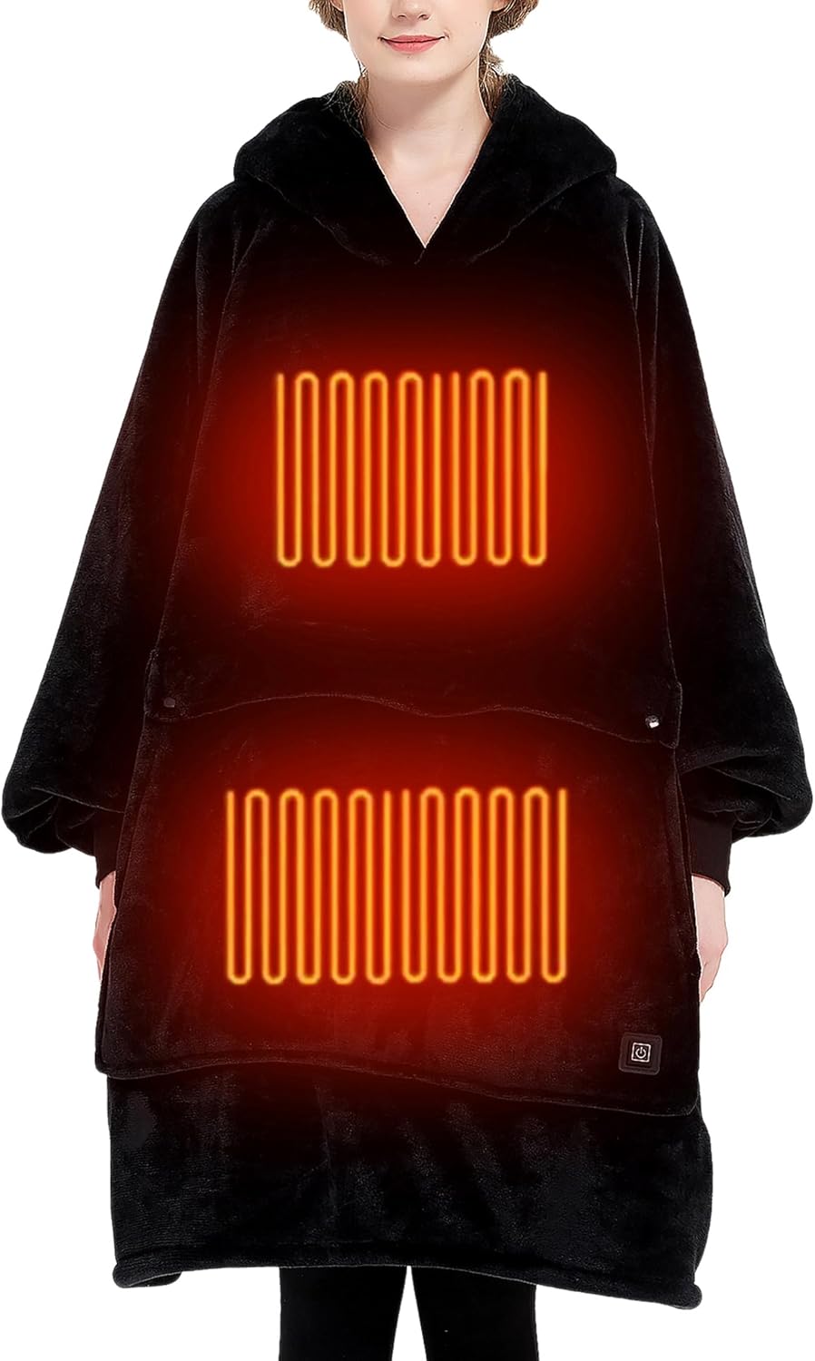 KFUBUO Wearable Heated Blanket Cordless Oversized Hoodie Sweatshirt