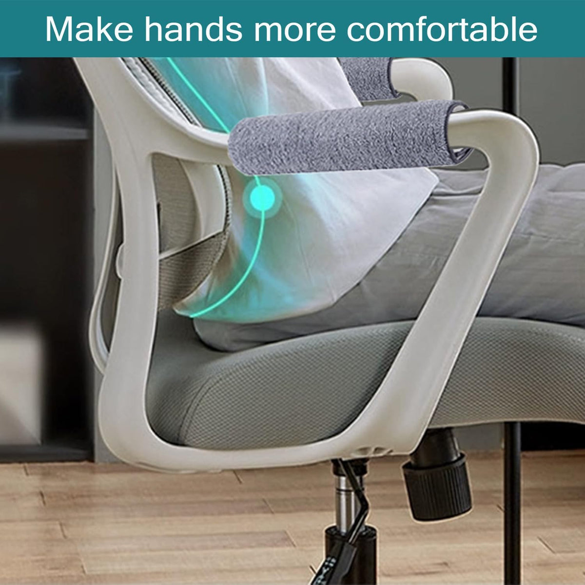 Small Office Chair Arm Covers Protectors, 2-Pack Chair Arm Pads with Straps
