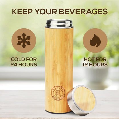 Leaflife Premium Bamboo Tea Infuser Bottle for Loose Tea - Tea Gifts