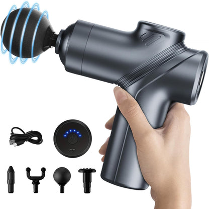 Massage Gun Deep Tissue, Silent Motor and Portable Massage Gun with 4 Interchangeable Heads for Deep Muscle Relief and Relaxation, Relax Gift