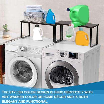 Expandable Washer Dryer Countertop Shelf, Stackable Over Washer and Dryer Storage Shelves, for Laundry Room Organization, Space Saving Laundry Shelf