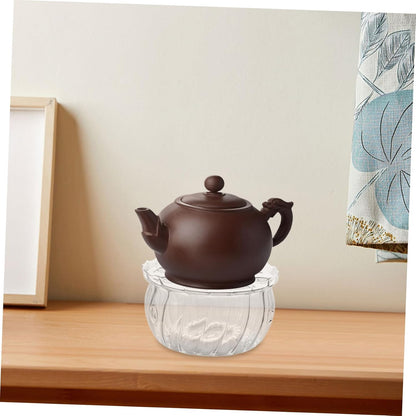 Glass Tea Warmer Elegant Transparent Design for Teapots Beverages for Desk Use Multipurpose Candle Heating Stand Easy to Clean Maintain Tea Accessories