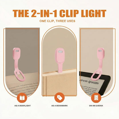 Rechargeable Kids Book Light, Cute Bookmark Reading Light for Kids, Dimmable Portable LED Book Light for Reading in Bed, Eye-Caring Bedtime Reading Lamp for Children & Travel, Brown