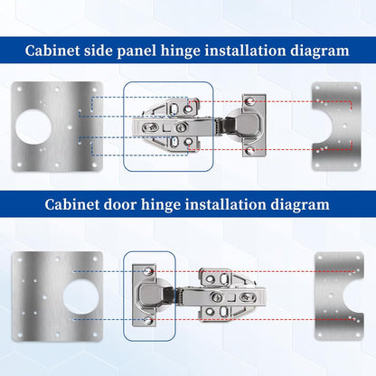 Trinkrittey 6 PCS Hinge Repair Kit Plate for Cabinet Hinges Repair Fixing Plates Stainless Steel Cabinet Hinge Repair Plate with Mounting Screw Hinge Repair Replacement Kit for Cupboard