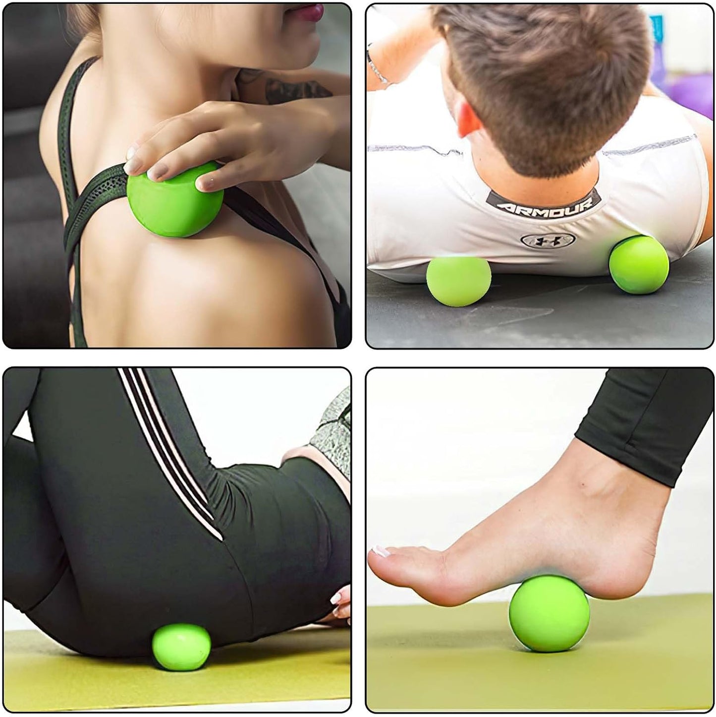 WOVTE Massage Lacrosse Ball Therapy for Sore Muscles Myofascial Release | Shoulders, Neck, Back, Foot, Body, Deep Tissue, Trigger Point, Muscle Knots, Yoga