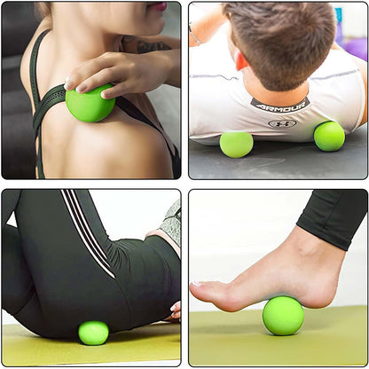 WOVTE Massage Lacrosse Ball Therapy for Sore Muscles Myofascial Release | Shoulders, Neck, Back, Foot, Body, Deep Tissue, Trigger Point, Muscle Knots, Yoga