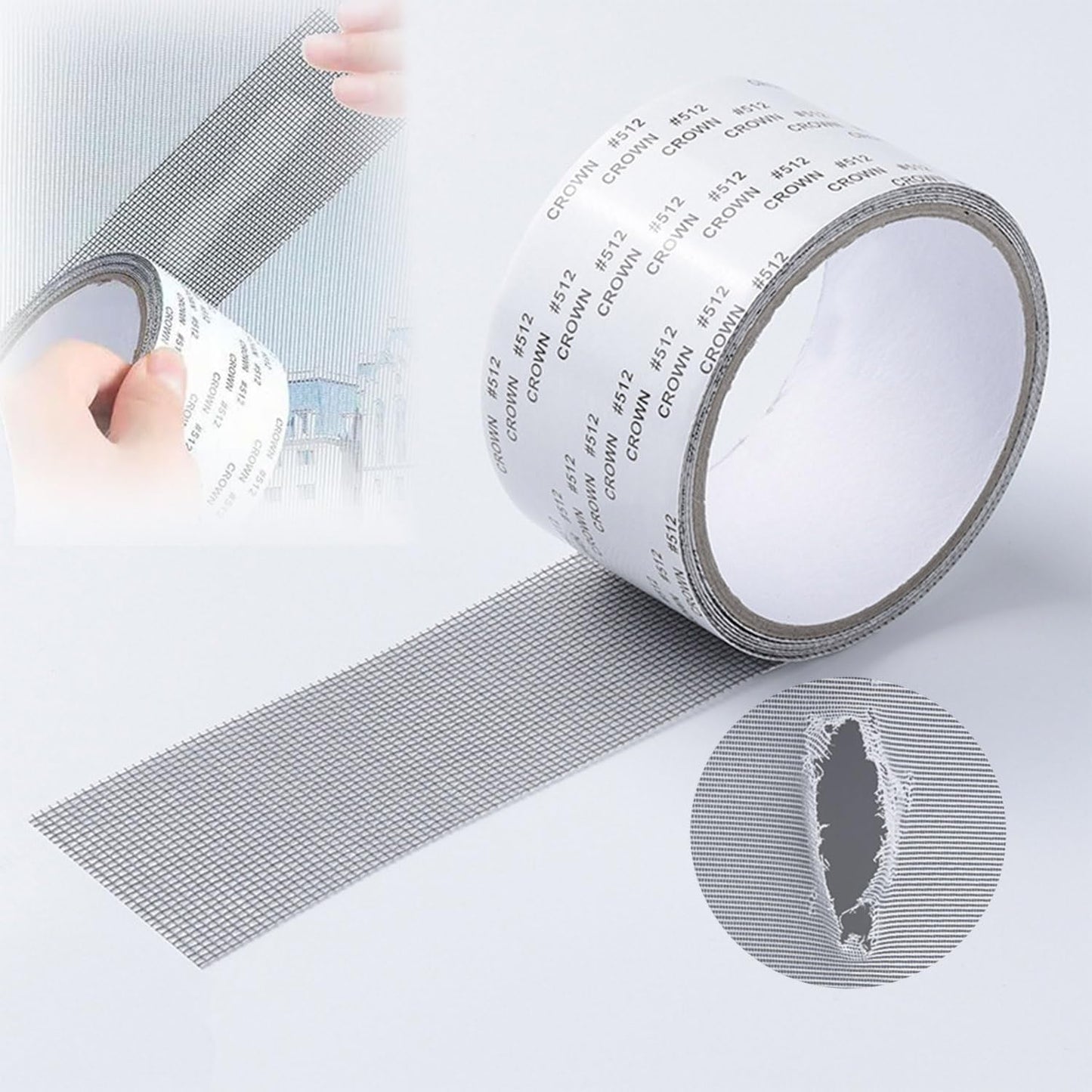 2026 New Strong Adhesive Screen Repair Tape, Screen Repair Kit Window Screen Repair Tape, Fiberglass Screen Tape Mesh Repair Suitable (5cm x 200cm) for mesh Doors and Windows Gray