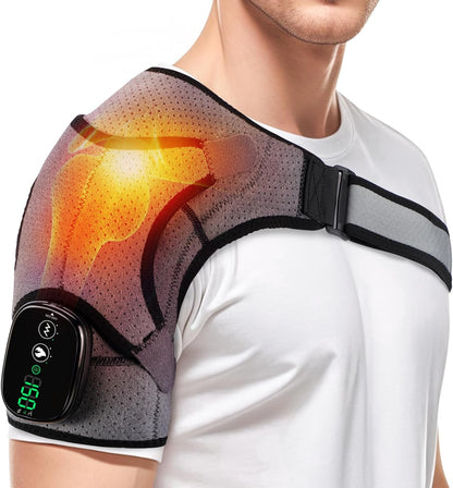 Cordless Shoulder Heating Pad with Massage, FSA Eligible Items List, Heated Shoulder Wrap Massager for Pain Relief Deep Tissue, Rotator Cuff Heating Pad, HSA Approved Products Only