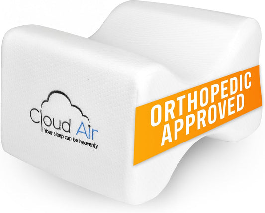 Vaunn Medical Cloud Air Side Sleeper Memory Foam Knee Pillow and Leg Positioner Cushion to Soothe Back, Leg and Hip Discomfort