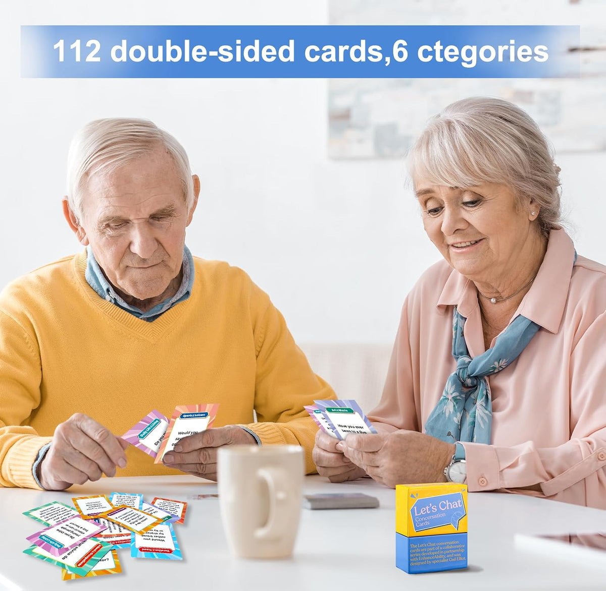 224 Questions Conversation Memory Cards Game for Dementia