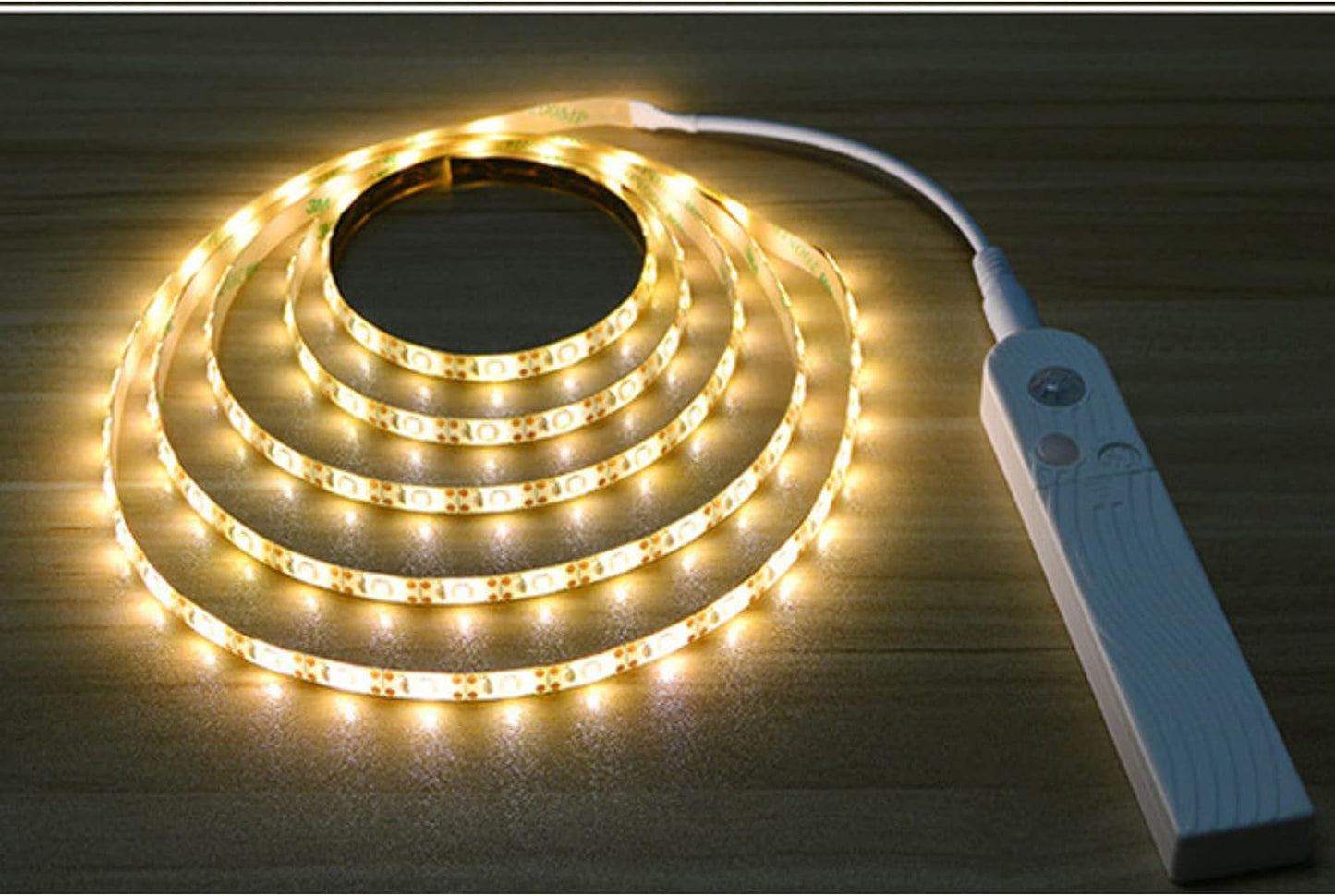 Sleep Mode Underbed Light - Night Light Amber Glow No Blue Light Battery Powered Peel and Stick Install