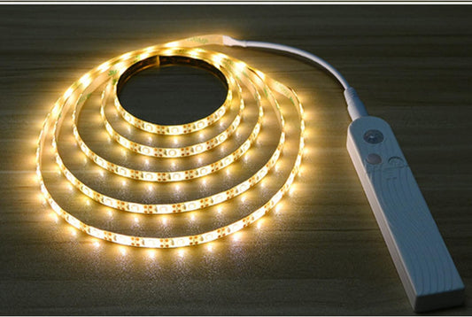 Sleep Mode Underbed Light - Night Light Amber Glow No Blue Light Battery Powered Peel and Stick Install