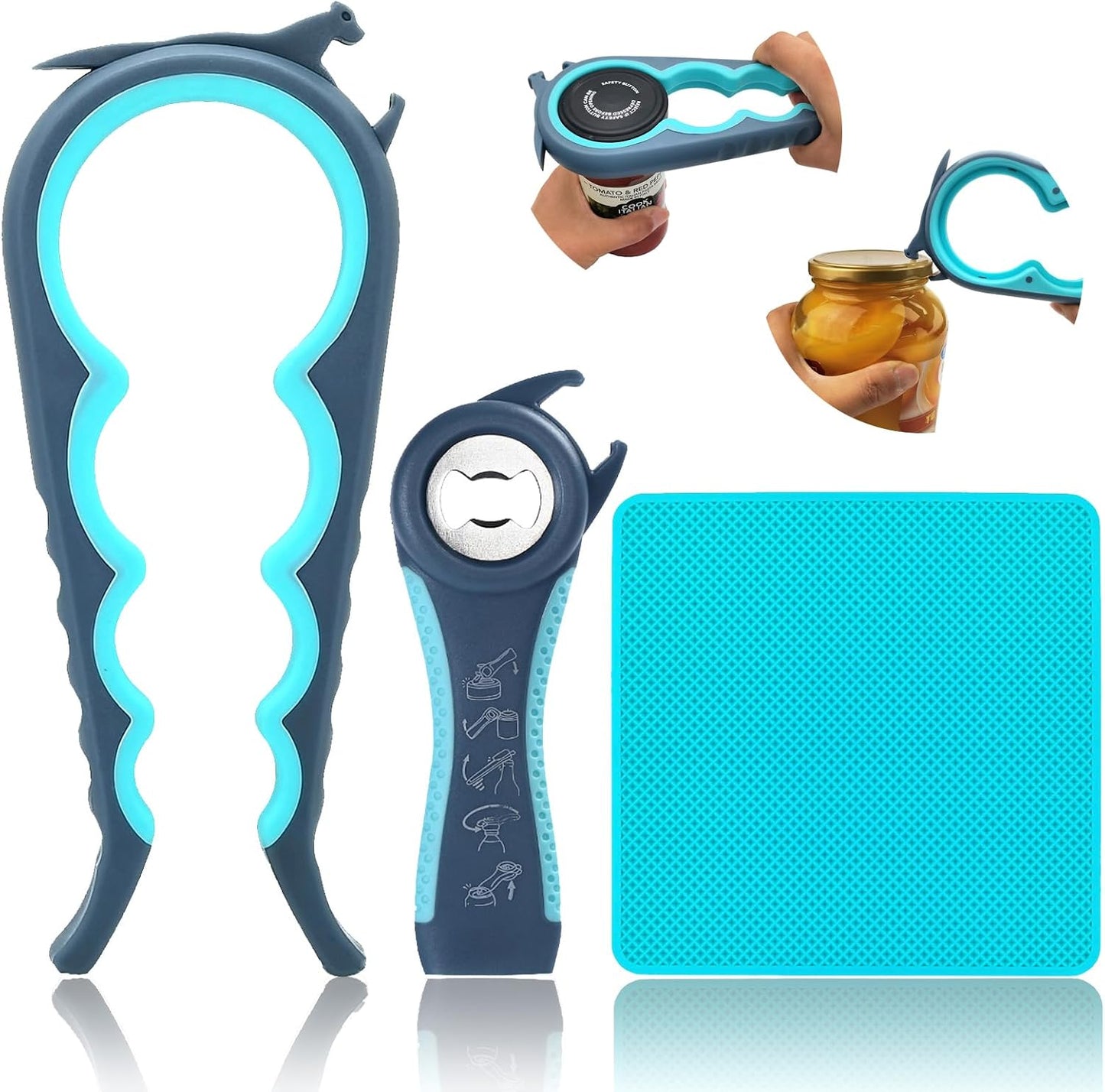 Otstar Jar Opener & Bottle Opener for Weak Hands, Seniors with Arthritis, | Adjustable Lid Opener Effortlessly Opens Jars, Bottles & Pop-Top Cans, Great for Senior Parents, Grandparents, or Loved Ones