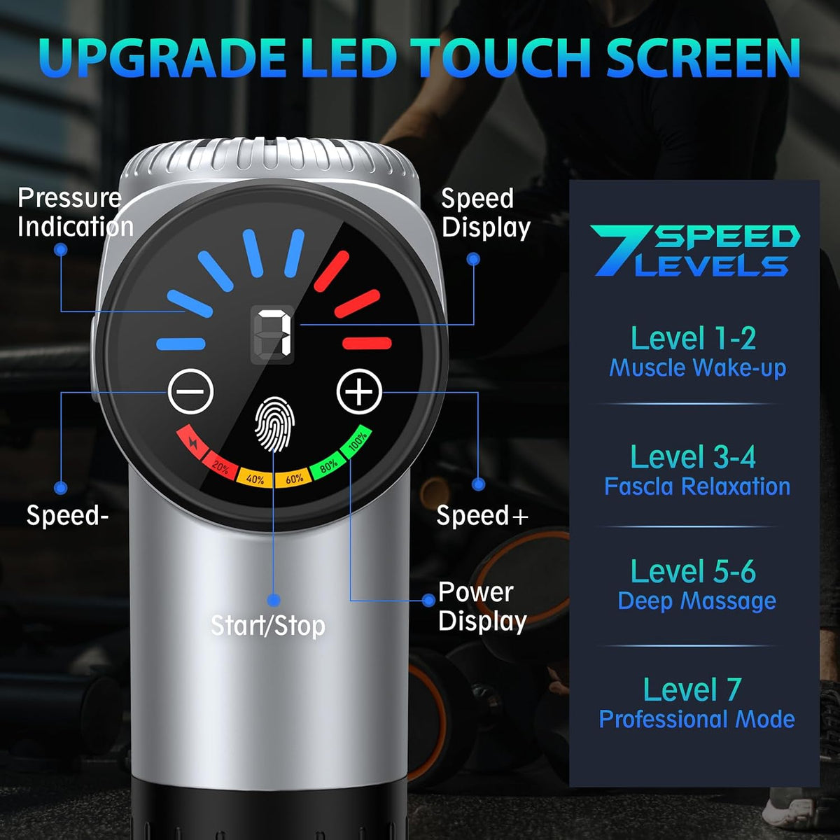 TOLOCO Massage Gun, Deep Tissue Back Massage for Athletes for Pain Relief, Percussion Massager with 10 Massages Heads & Silent Brushless Motor, Fathers Day Dad Gifts, Carbon