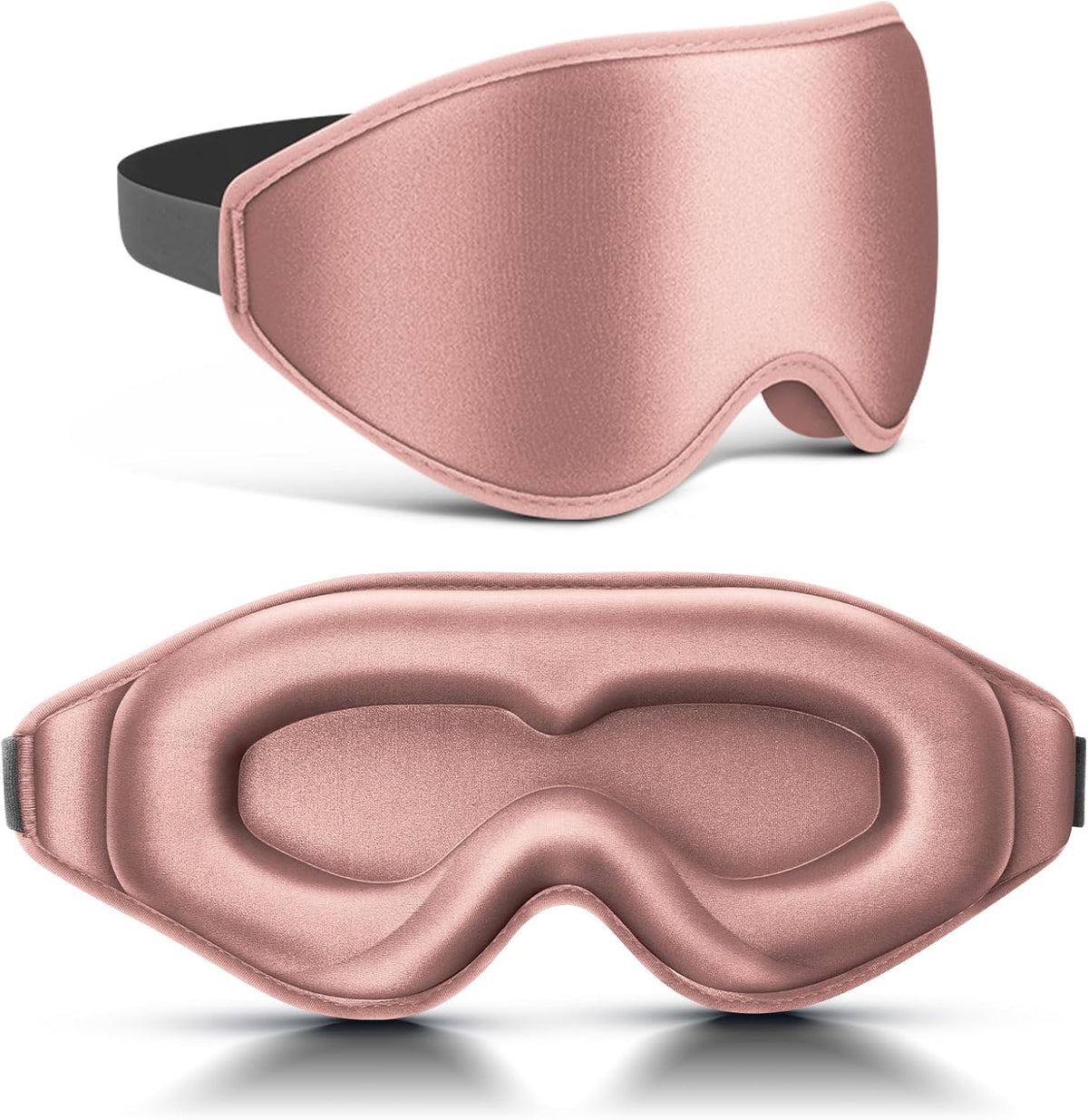 FlyCoco 99% Fully Block Out Light Eye Sleep Mask, 3D Deep Contoured Eyes Cover Zero Pressure, Long Lash Extension Eyes Mask with Adjustable Straps for Sleeping Travel Home Nap Rest Women Men (Pink)