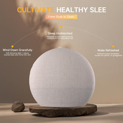 Geuuap Sunrise Alarm Clock White Noise Machine with Bluetooth Speaker,Khaki | 30 Soothing Sounds, 17 Dimmable lights, Simulated Sunrise, Backup Battery Memory, Auto-off Sleep Timer, Screen-Free Design