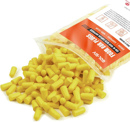 Silicone Corded Ear Plugs, 100 Pairs, SNR 32dB, Orange | Reusable noise reduction earplugs with string. Individually wrapped. For work, construction sites & industrial use.