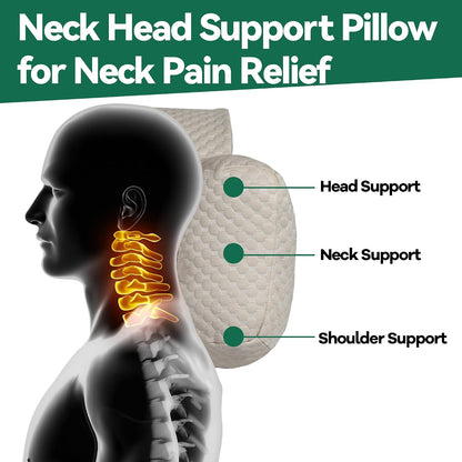 MABOZOO Neck Pillows for Recliners with Pocket,Headrest Cushion for Neck Pain Relief and Cervical Support,Recliner Head Pillow for Side Sleeping at Home, Office or Traveling（Green）