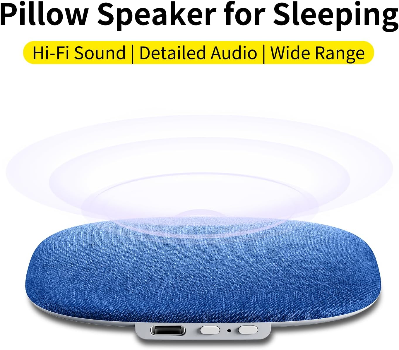 Pillow Speaker for Sleeping,Bluetooth Under Pillow Speaker for Support White Noise Sleep Timer, Speaker with Stereo Bass Perfect for Side Sleepers,Adult Kids-Blue