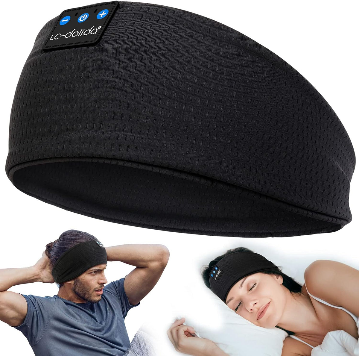 LC-dolida Sleep Headphones Headband Bluetooth 5.4, Sports Headband Earphones Wireless with Speaker Microphone USB C for Women Sleeping Gift Workout Jogging Yoga Insomnia Travel Meditation, Butterfly