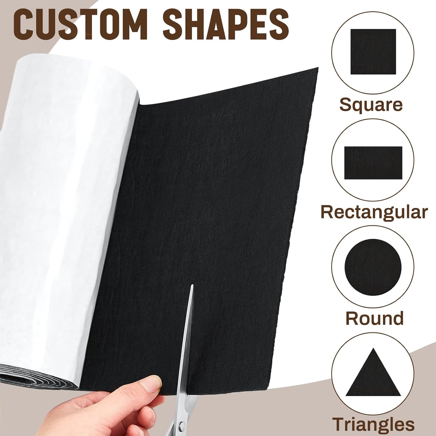 Fullhawl Large Felt Furniture Pads 8 x 60 Inch Non Slip Self Adhesive Heavy Duty Cuttable Strip Roll Felt Sheet Tape for Protecting Hardwood Floors Chair Wall, White