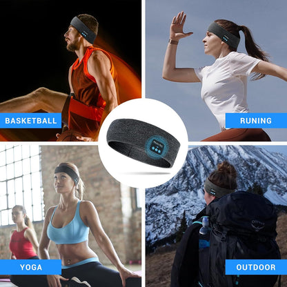 Sleep Headphones Bluetooth Headband, Sports Headband Headphones with HD Stereo Speakers, Wireless Sleeping Headphones for Workout, Travel, Meditation Unique Gifts(Heather Gray)