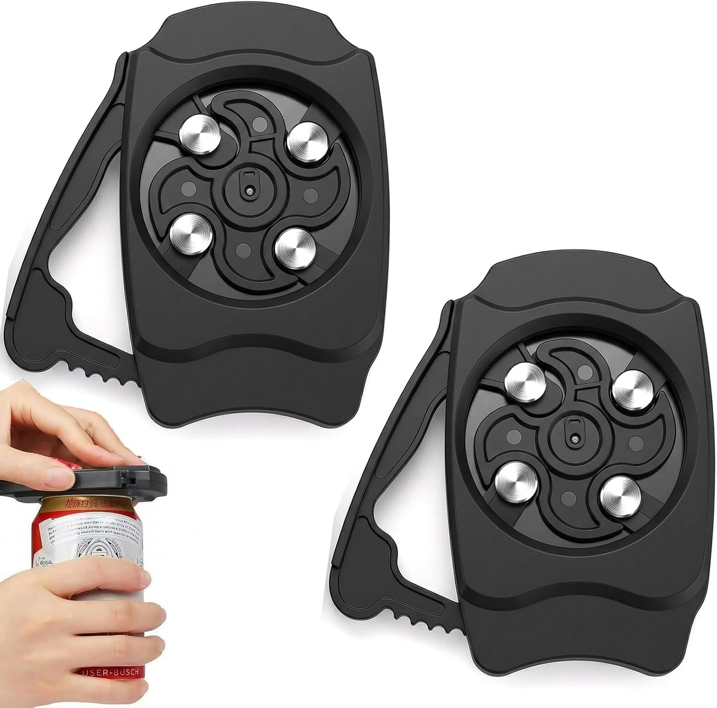 Draft Top Beer Can Opener and Soda Can Lid Remover | Remove beer and soda can lids effortlessly with this 2-pack, smooth-edge topless beverage can opener tool.