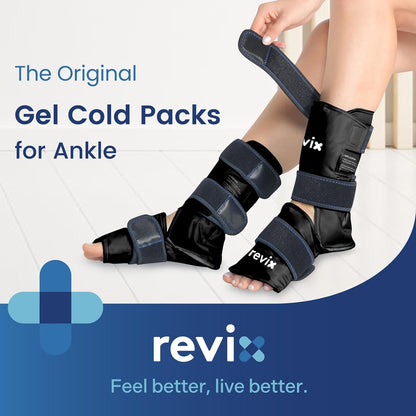 REVIX Ankle Ice Pack Wrap, Reusable Gel Ice Pack for Foot Pain Relief