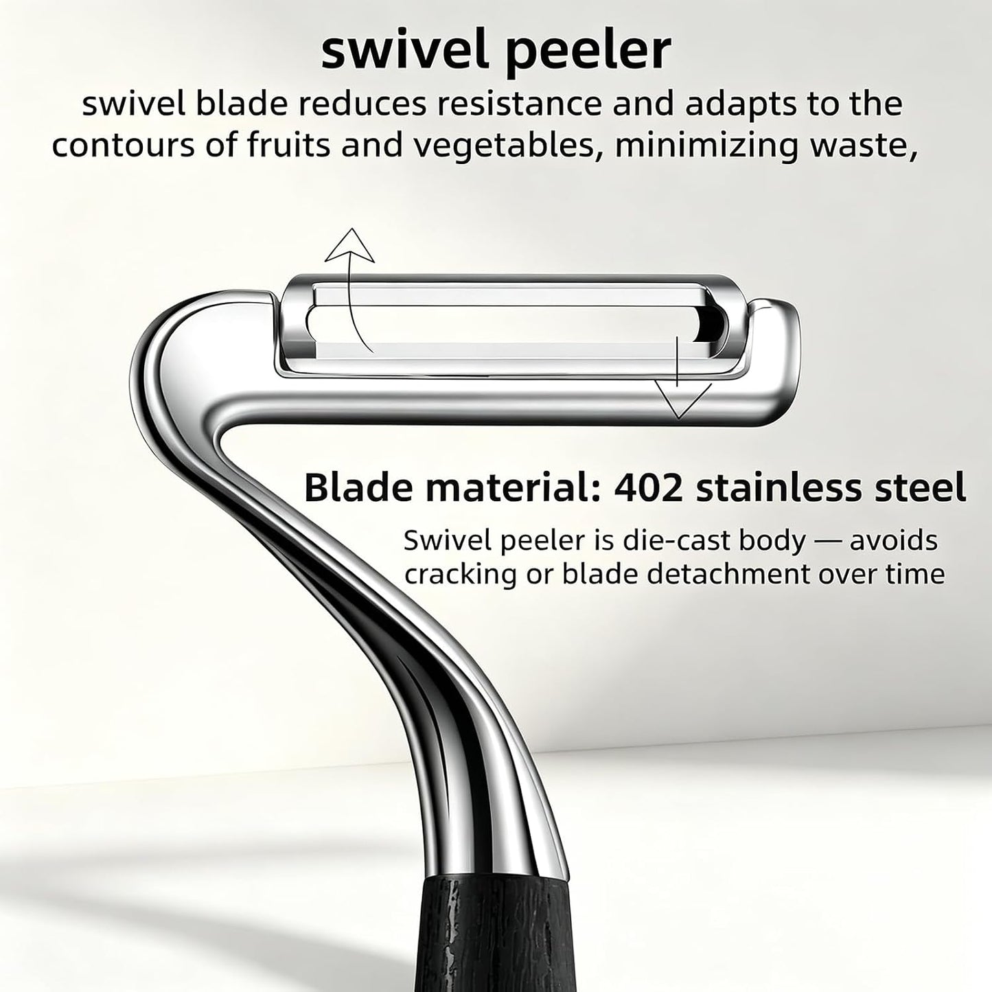 Large Y Veg Peeler, Wide Serrated Stainless Steel Blade Wood Handle | Practical cabbage peeler with built-in potato eye remover, lightweight compact kitchen tool. Ideal gift for home cooking