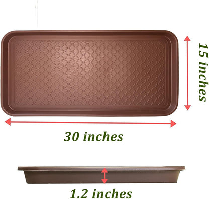 Large Multifunctional Boot Tray 2 Pack Boot Mat Washable Indoor or Outdoor Tray Mat Doormats for Shoes Boots Plants Pots Paint Tins Pet Bowls Car Storage, 30 x 15 x 1.2 Inches
