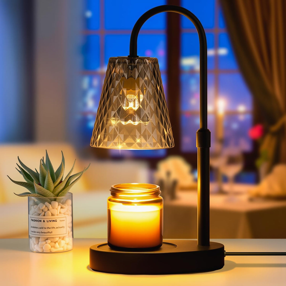 Candle Warmer Lamp with Timer - Electric Candles Wax Warmers Glass Lamps