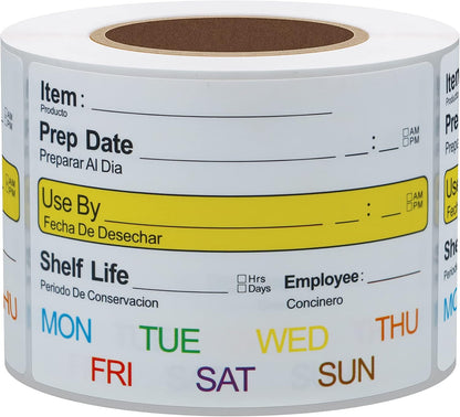 Hybsk 2 x 3 Inch Removable Freezer Food Labels- Easy Clean Leaves No Residue Food Storage Freezer Stickers Perfect for Reusable Containers 300 Stickers (Type 2)