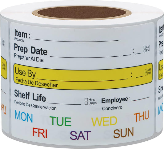 Hybsk 2 x 3 Inch Removable Freezer Food Labels- Easy Clean Leaves No Residue Food Storage Freezer Stickers Perfect for Reusable Containers 300 Stickers (Type 2)