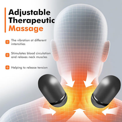 3-in-1 Neck Massage Pillow with Heat - Pillow Massage Neck Hump for Shoulder Pain, with Vibrating Heating and Traction Function Gifts for Family (Gray)