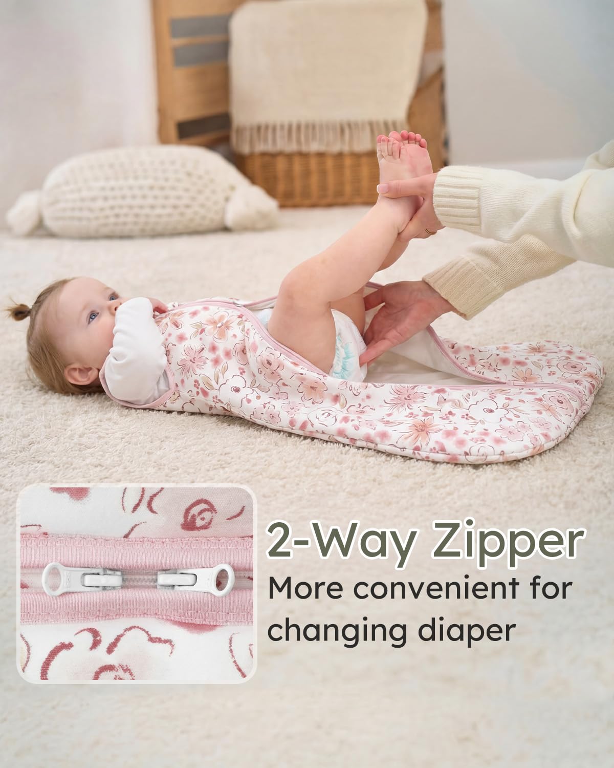 Yoofoss Baby Sleep Sack 0-6 Months Wearable Blanket for Babies 100% Organic Cotton 2-Way Zipper TOG 0.5 Toddler Sleeping Sack 3 Pack, Sleep Sacks