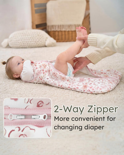 Yoofoss Baby Sleep Sack 0-6 Months Wearable Blanket for Babies 100% Organic Cotton 2-Way Zipper TOG 0.5 Toddler Sleeping Sack 3 Pack, Sleep Sacks