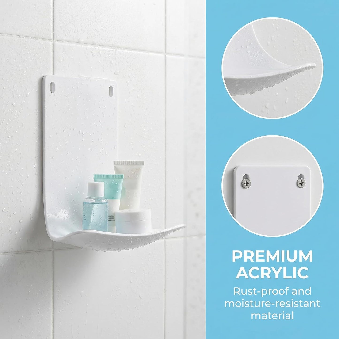 YARNOW 4PCS Dispenser Drip Tray - Wall Mounted Laundry Detergent Catcher - Cup Liquid Dispenser Holder for Kitchen Sink, Bathroom & Laundry Room Use - Easy Installation and Cleaning, White