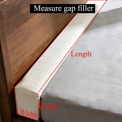 79x2x12 Inch Headboard Gap Filler with Foam Space Filler Between Bed and Wall Bolster Pillow Bed Gap Filler, Beige