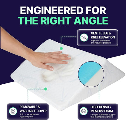 Back Support Systems The Angle Wedge Pillow – Leg & Knee Pillow Wedge for Sciatica Pain Relief, Body Pain, Lumbar Decompression – Sherpa Cover & Foam Cushion Bed Bolster for Lower Back Support, Large