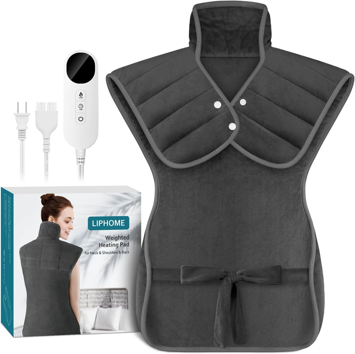 Heating Pad for Neck and Shoulders and Back, 2.7lb Weighted Heated Pads