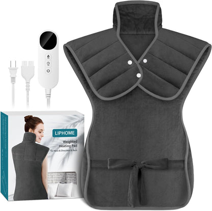 Heating Pad for Neck and Shoulders and Back, 2.7lb Weighted Heated Pads