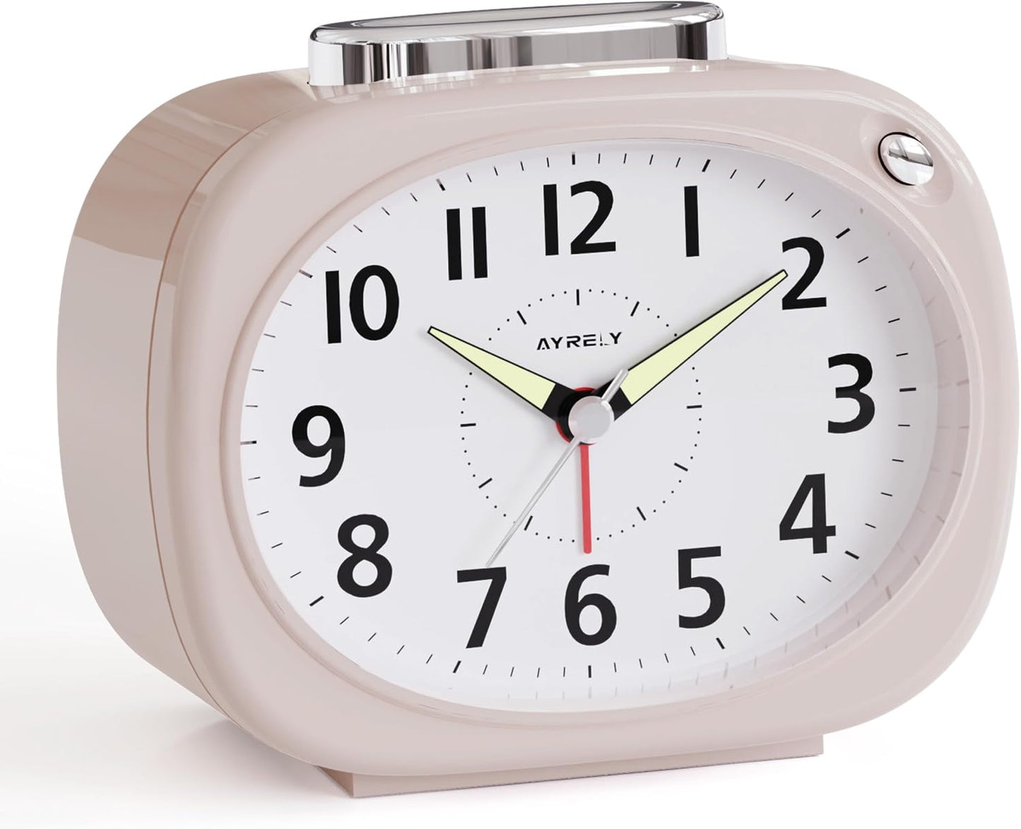 AYRELY® 4.5" Loud Analog Alarm Clock for Heavy Sleepers, 100 dB Alarm Sound | Mechanical Bell, Silent Quartz Desk Clock and Table Clock with 10-Second Night Light, Luminous Hands for Bedroom and Bedside