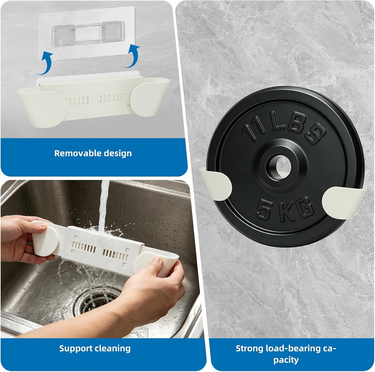 Adjustable Pot Lid Holder for 6" to 14" Lids, White 4 Pack | Pan Lids Organizers, No Drilling Required & Detachable, Sticky Wall Mounted Lid Storage for Kitchen Wall, Cabinets & Door