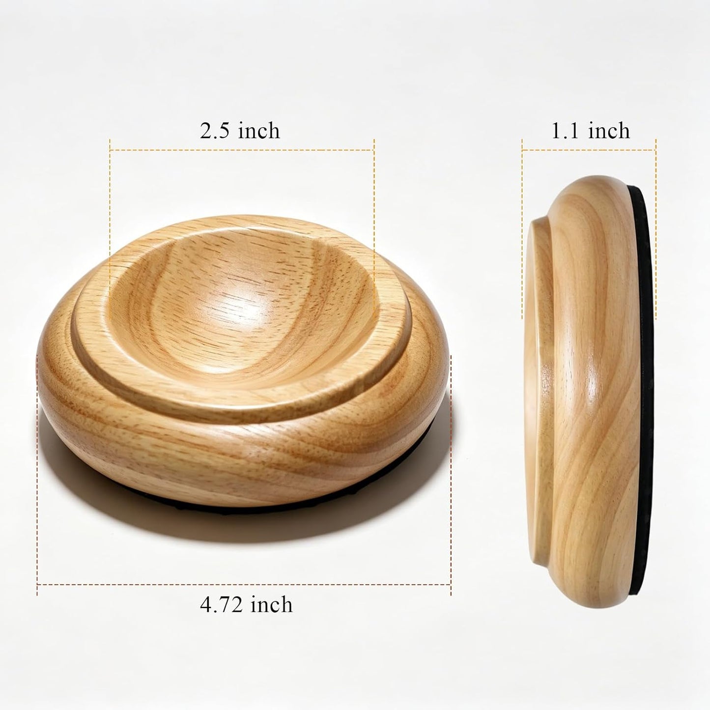 Piano Caster Cups Furniture Pads Upright Piano Caster Cups Wood Coasters Cups Floor Protectors for Furniture Furniture Floor Protectors (Walnut, 4)