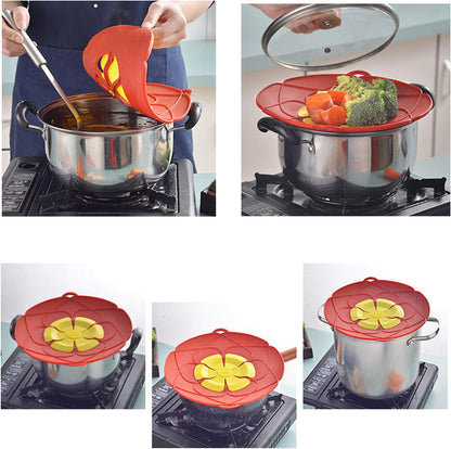 1 Pack Spill Stopper Lid Cover for Pans and Pots Boil, Boil Over Safeguard, Anti Spill Lid Fits Openings 5.5" to 9.5" in Diameter (Green)