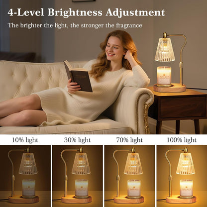 Imenlox Candle Warmer Lamp, with Timer & Dimmer, Adjustable Height, Christmas Birthday Mothers Day Gifts for Women Mom Her, House Warming New Home Thanksgiving Décor (Amber)