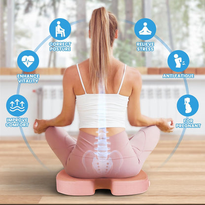 TushGuard Seat Cushion for Office Chair, Memory Foam Chair Cushion, Black | Office Chair Cushion for Car, Airplane - Chair Pad, Butt Pillow for Long Sitting Sciatica, Hip, Coccyx,Tailbone Pain Relief